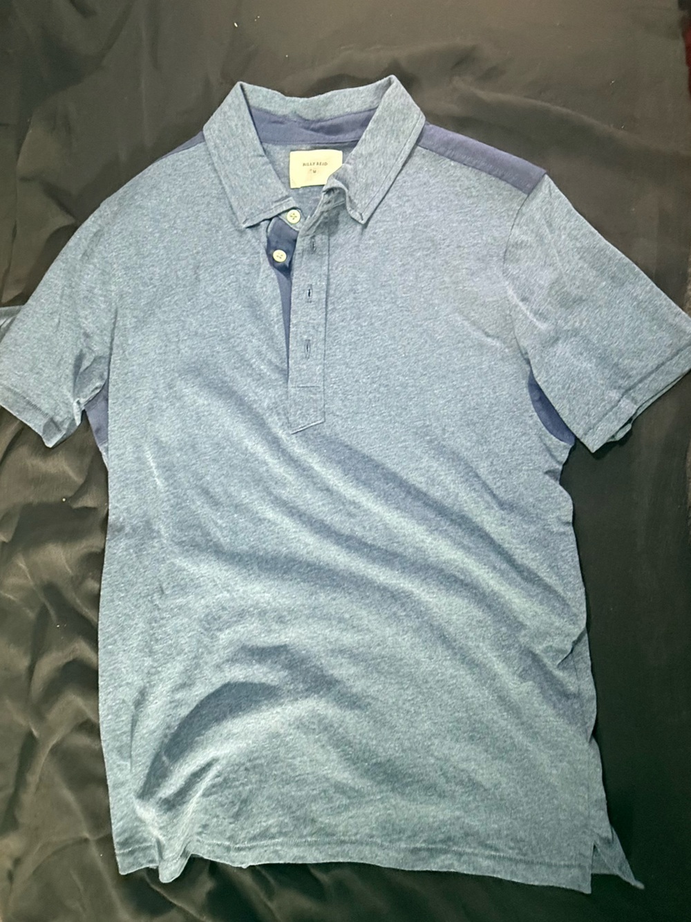 Billy Reid Men's Heather Blue Polo Shirt